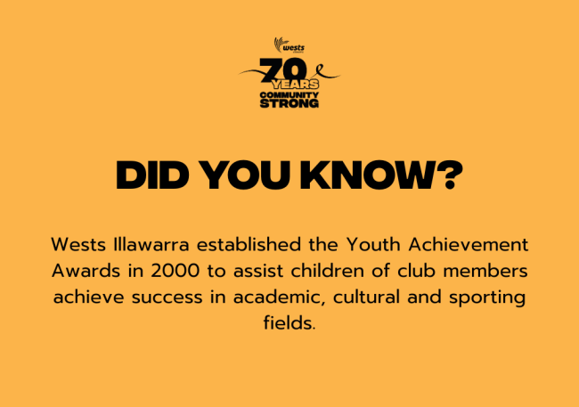The Wests Illawarra WAVE-fm Youth Achievement Awards ran for many years in the 2000's.
