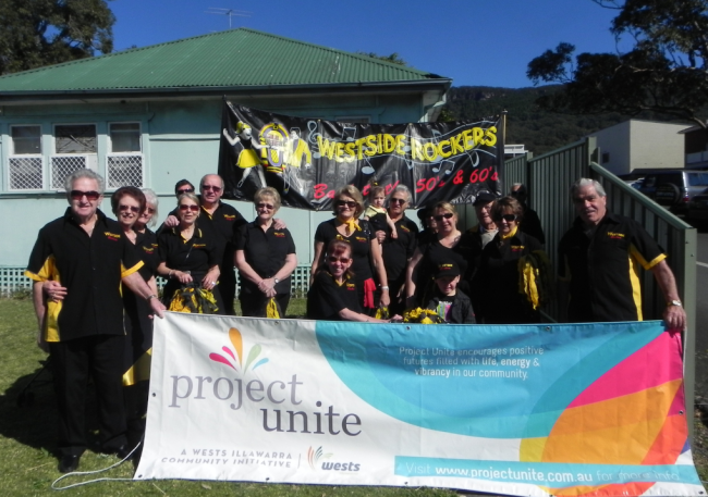 The Westside Rockers pictured in 2012, supported by Wests Illawarra's Project Unite program.