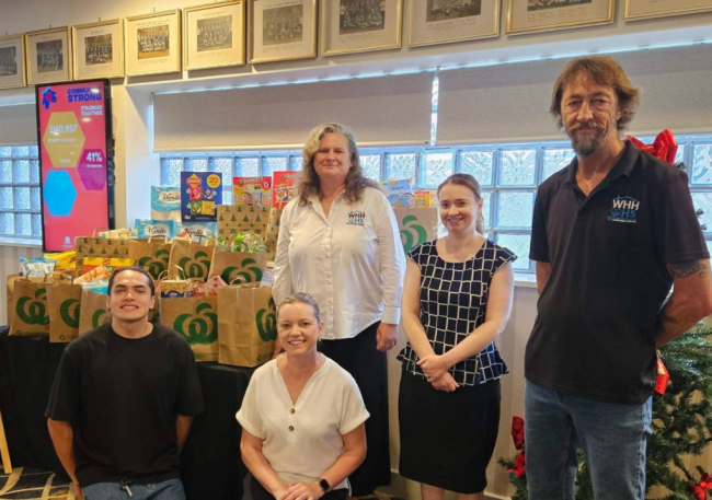 Wollongong Homeless Hub receiving food and supplies from Wests Illawarra's Community Food Drive in 2024.