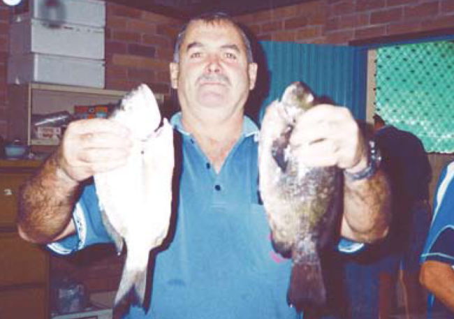 Wests Illawarra Fishing Club member, Gary Fensom showing off his catch at the weigh in.
